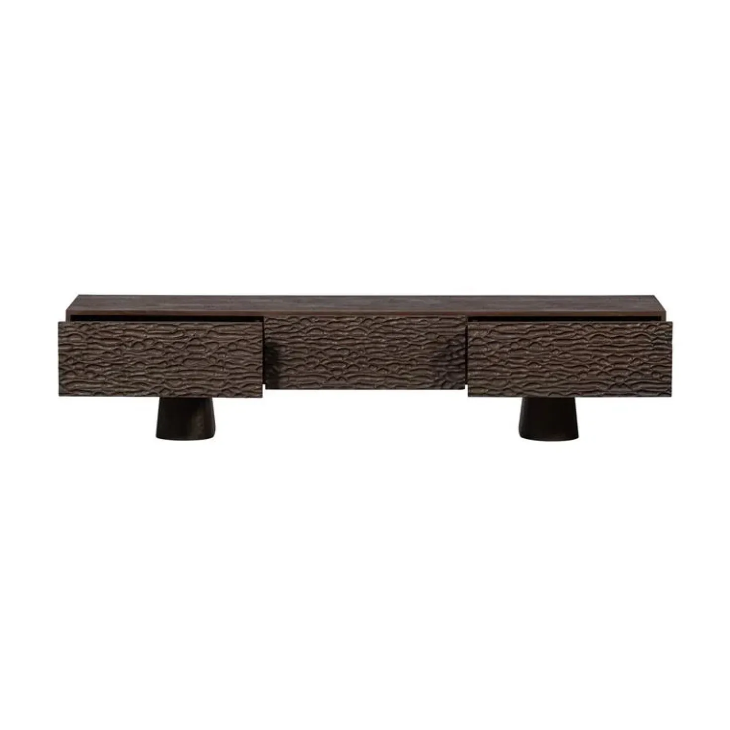 Crumble Carved Tv-meubel mangohout donkerbruin 180cm