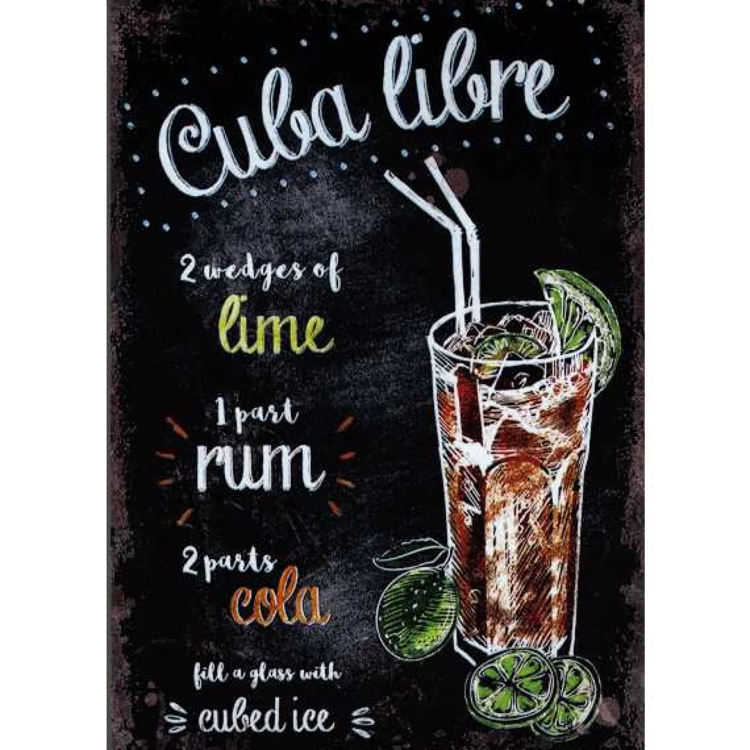 Cuba Libre - metalen bord