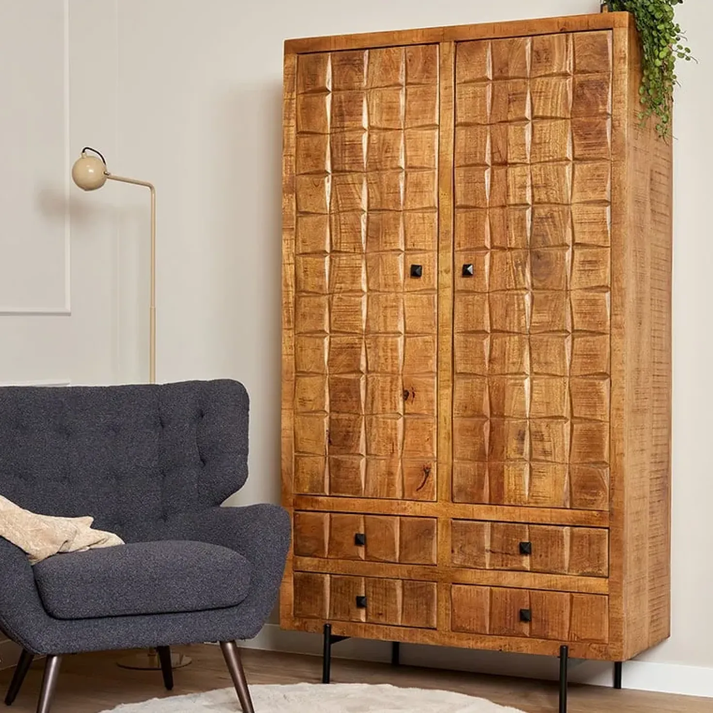 Cubical wandkast mangohout