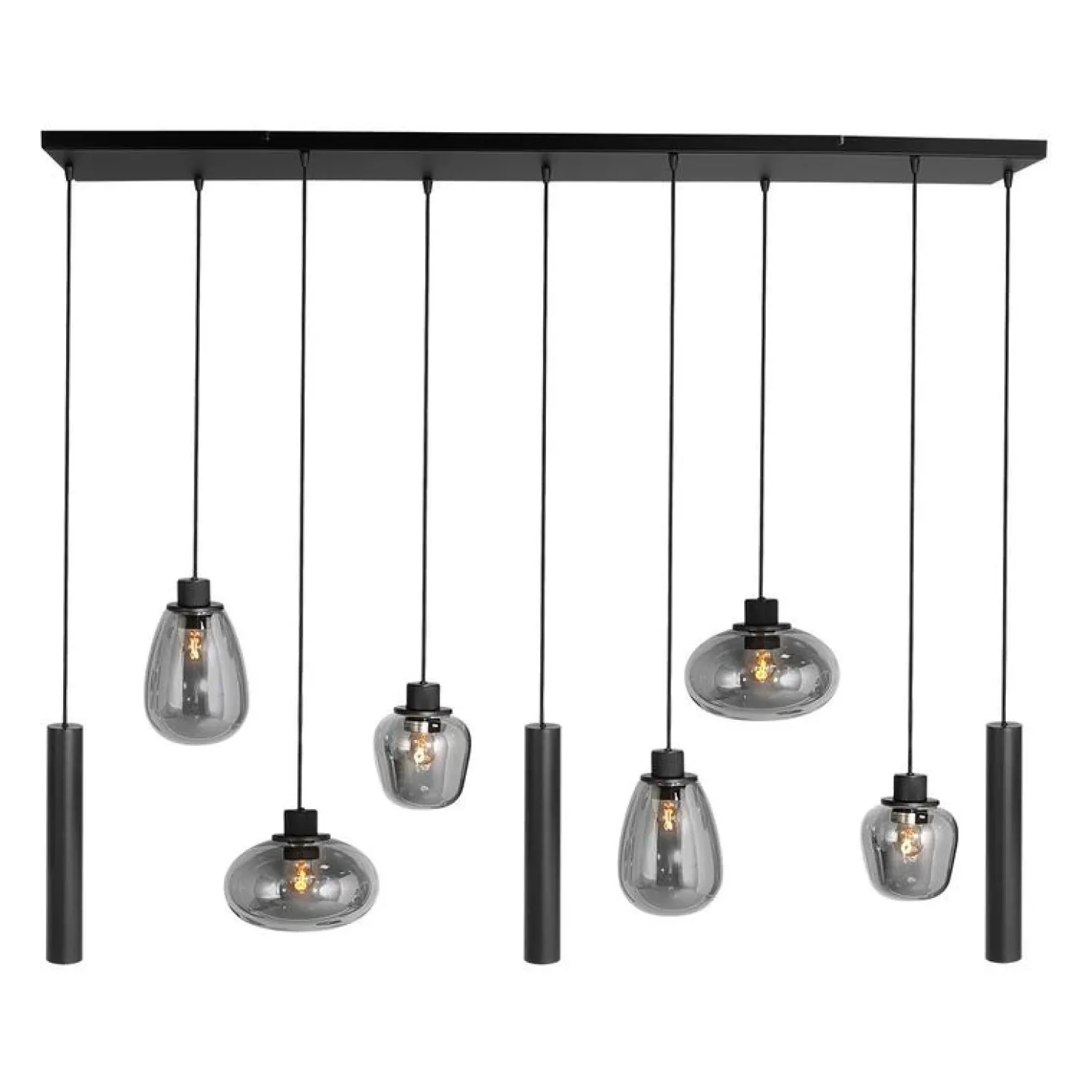 Curtis 6+3 lichts Hanglamp Smoke