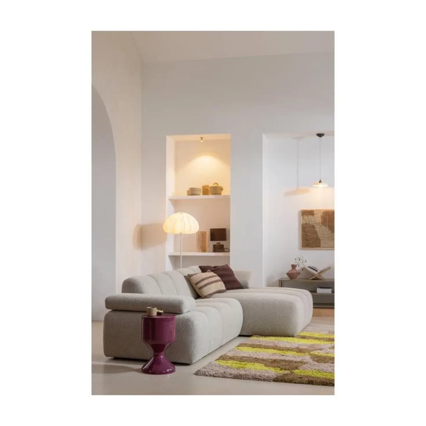 Dalia 1-lichts Vloerlamp papier wit