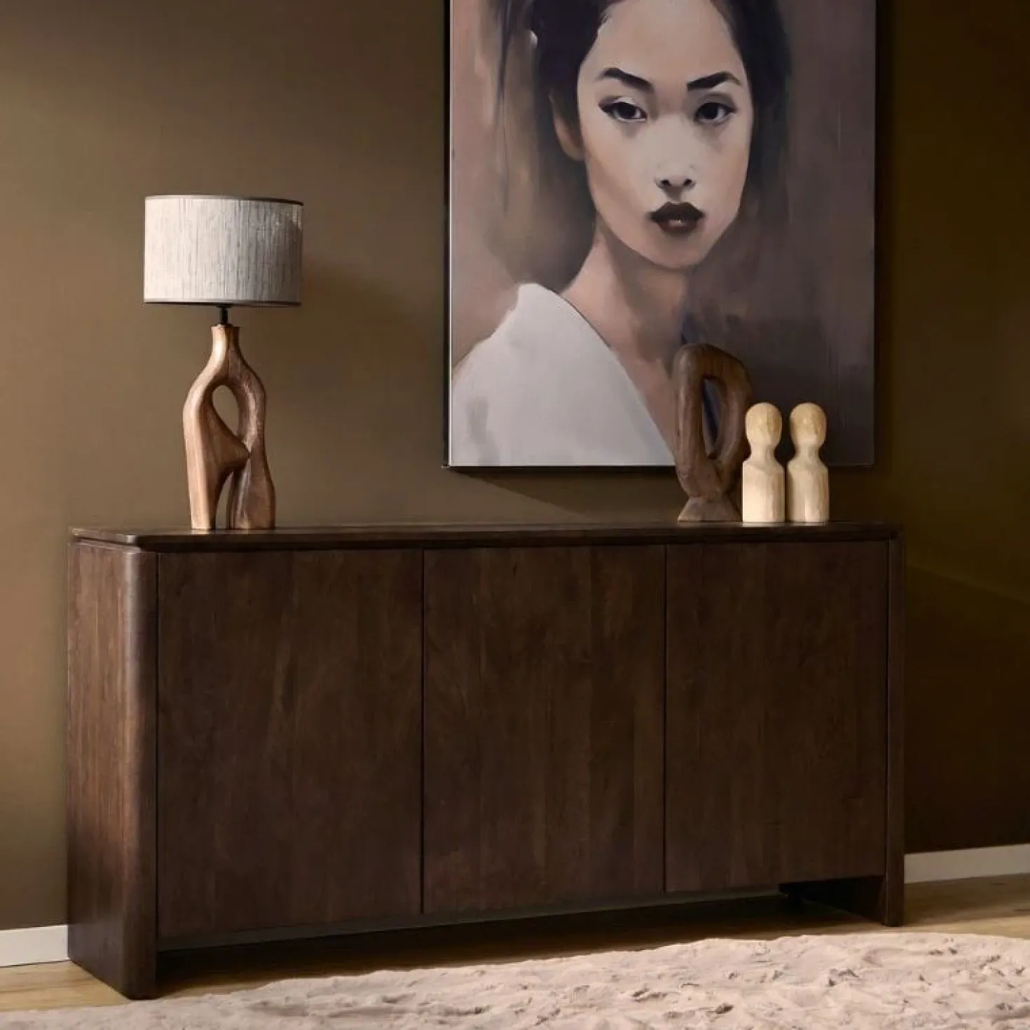 Dallas Dressoir Bruin Mangohout 165cm