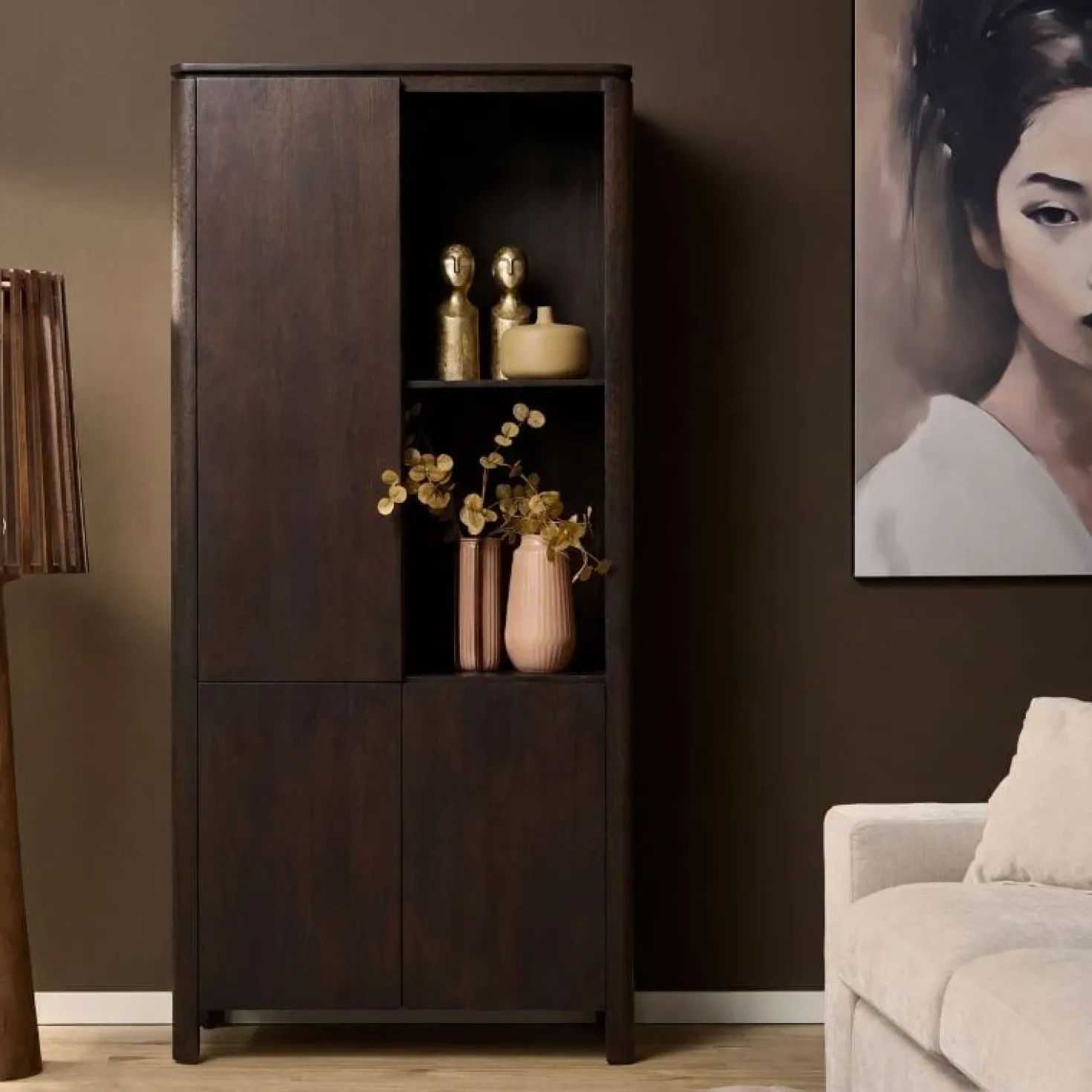 Dallas Vakkenkast Bruin Mangohout 90cm