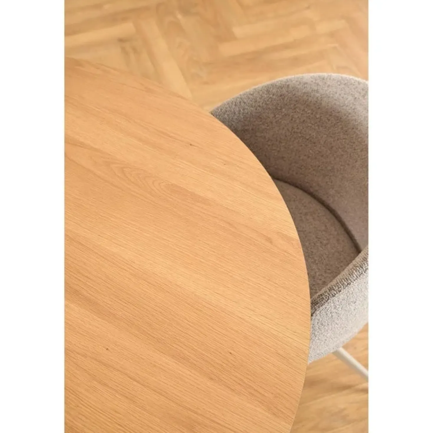 Dalvik Eettafel Rond Naturel met Zand poot 120cm