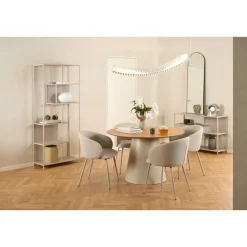 Dalvik Eettafel Rond Naturel met Zand poot 120cm
