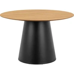 Dalvik Eettafel Rond Naturel met Zwarte poot 120cm
