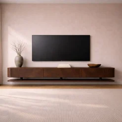 Dani Zwevend Tv meubel walnoot 230cm