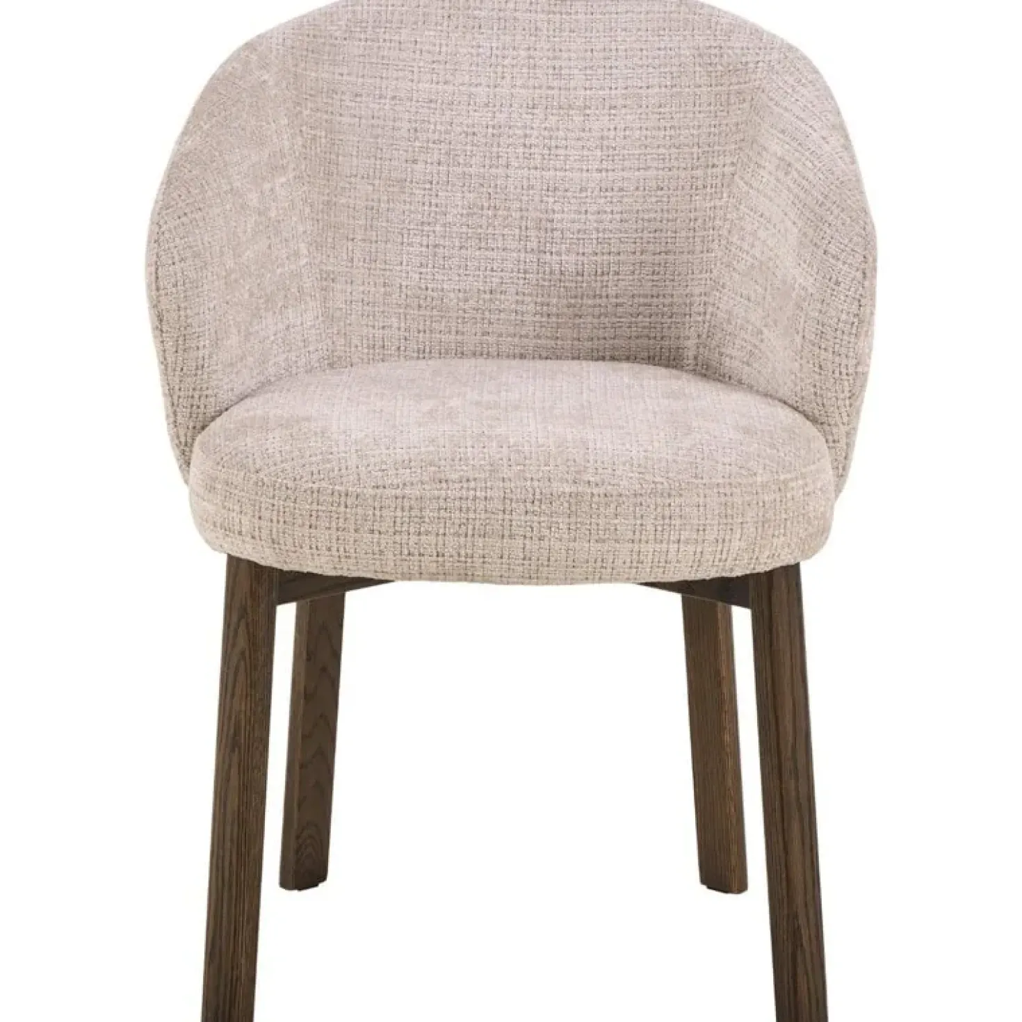 Darlene Eetkamerstoel Beige Bruine houten poten