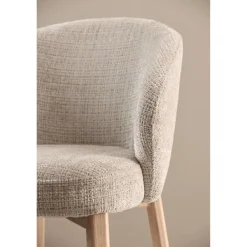Darlene Eetkamerstoel Beige Naturel houten poten