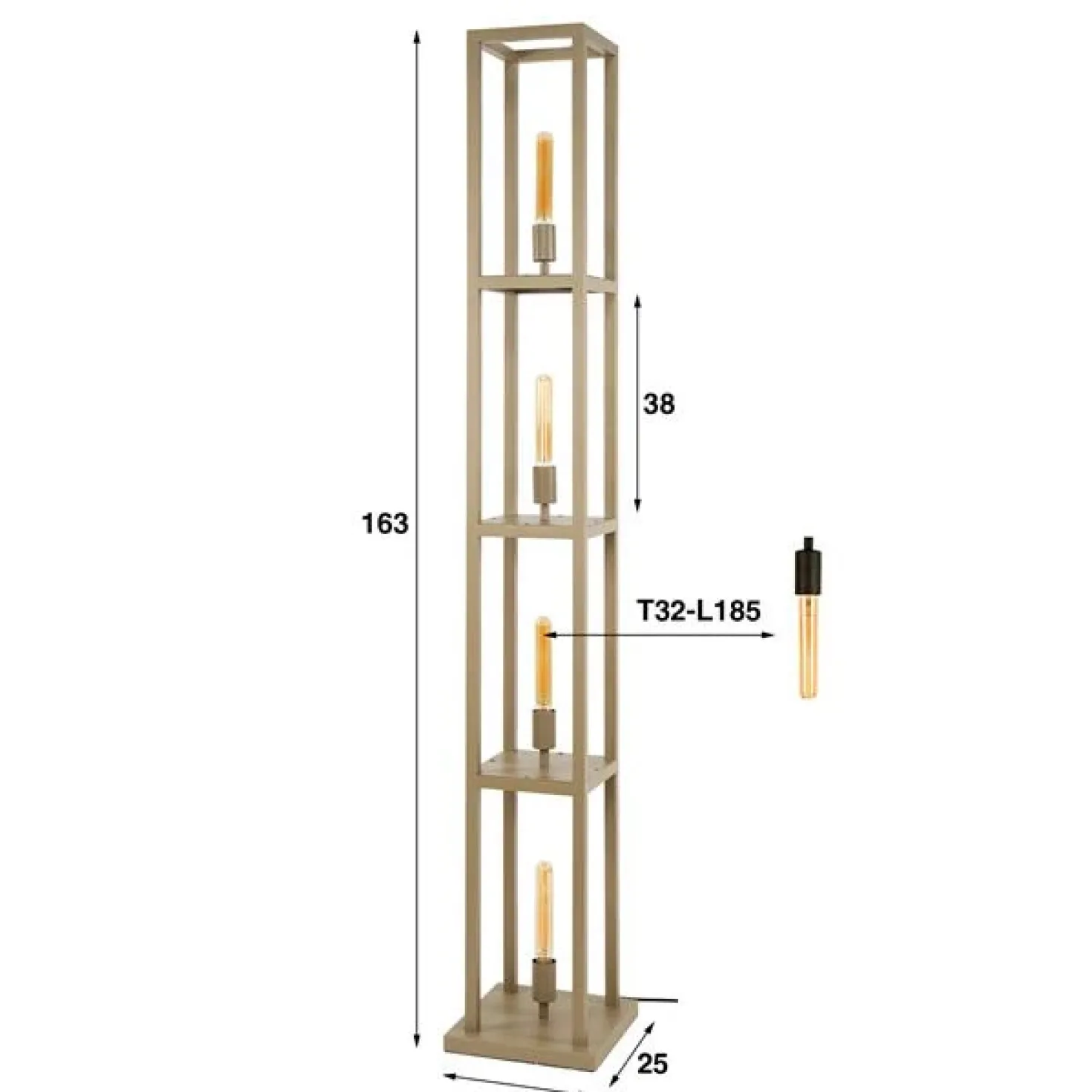 Debby 4-lichts Vloerlamp Beige