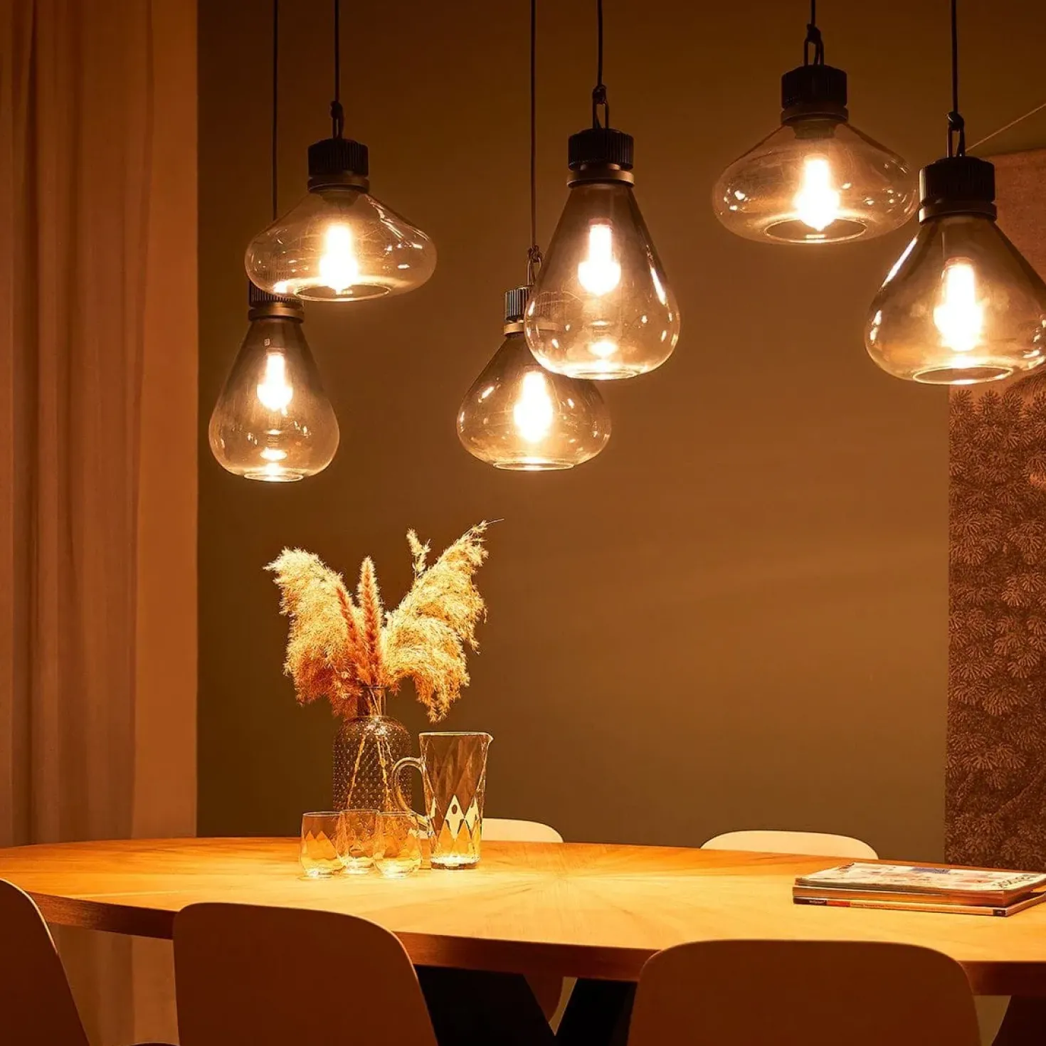 Demeter Hanglamp 6-lichts glas E27