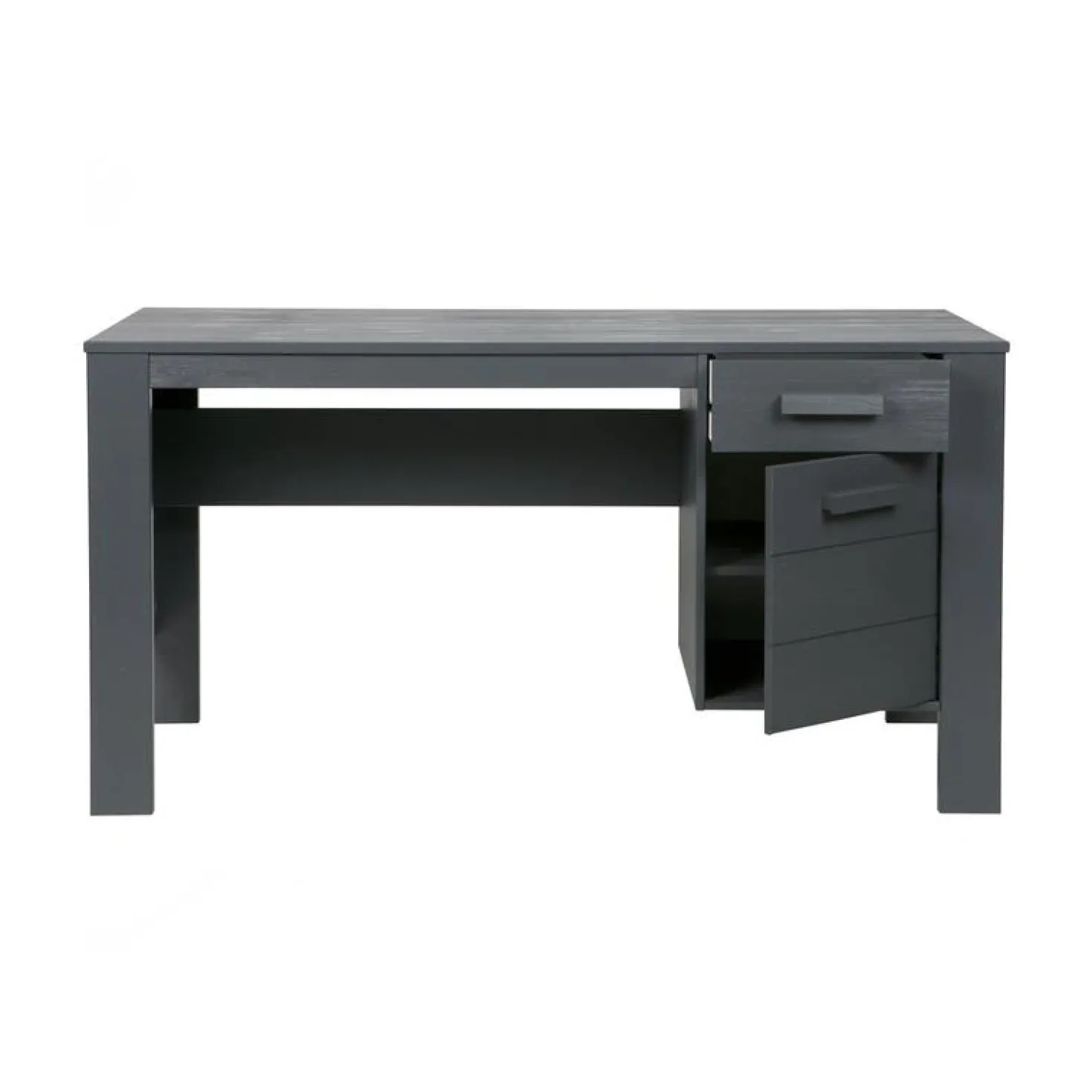 Dennis Bureau grenen grijs steel 141cm