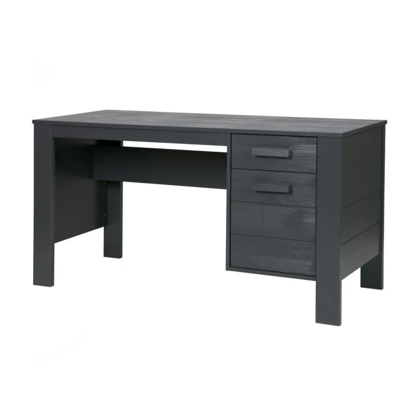 Dennis Bureau grenen grijs steel 141cm