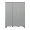 Dennis 3-deurs Kledingkast grenen grijs 158cm