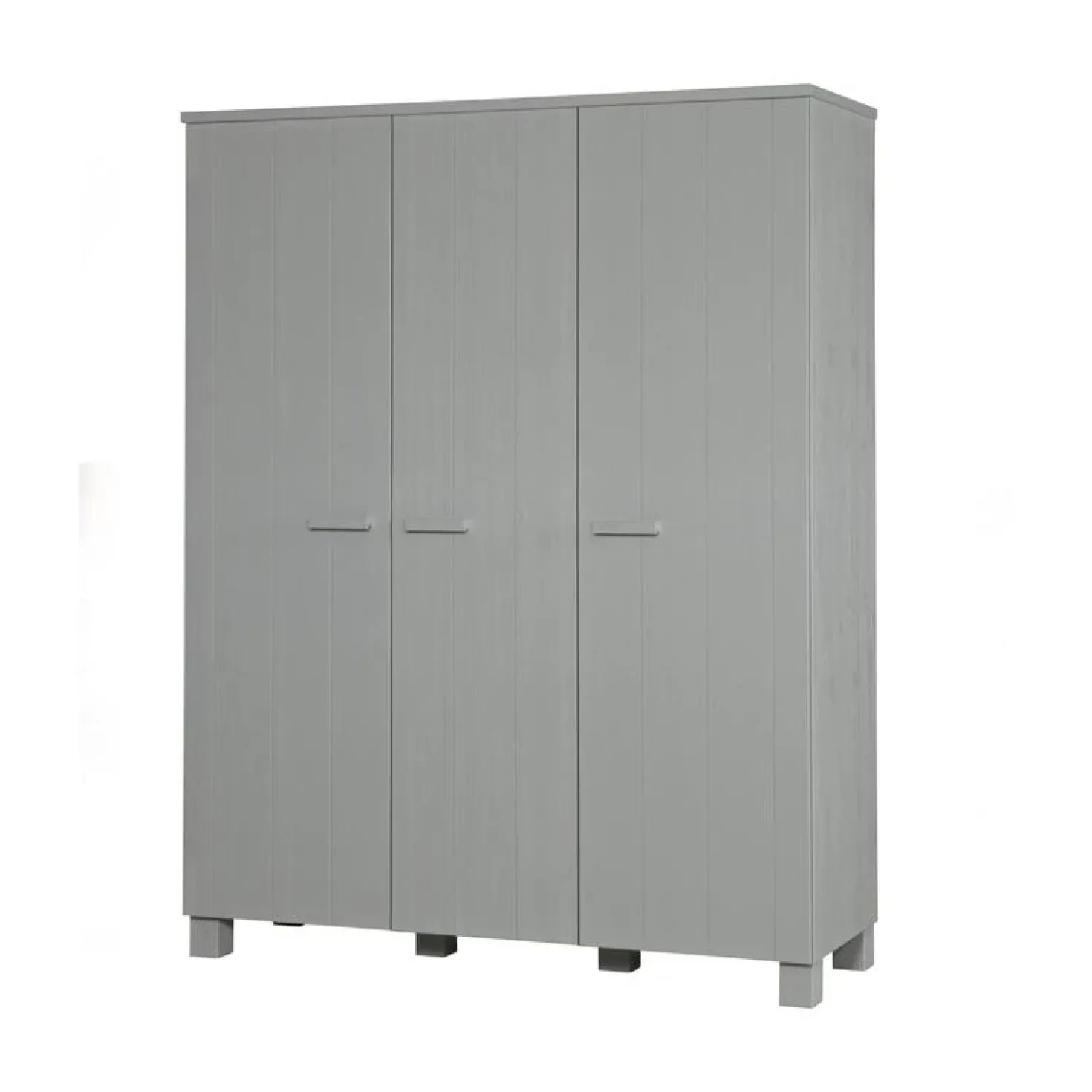 Dennis 3-deurs Kledingkast grenen grijs 158cm