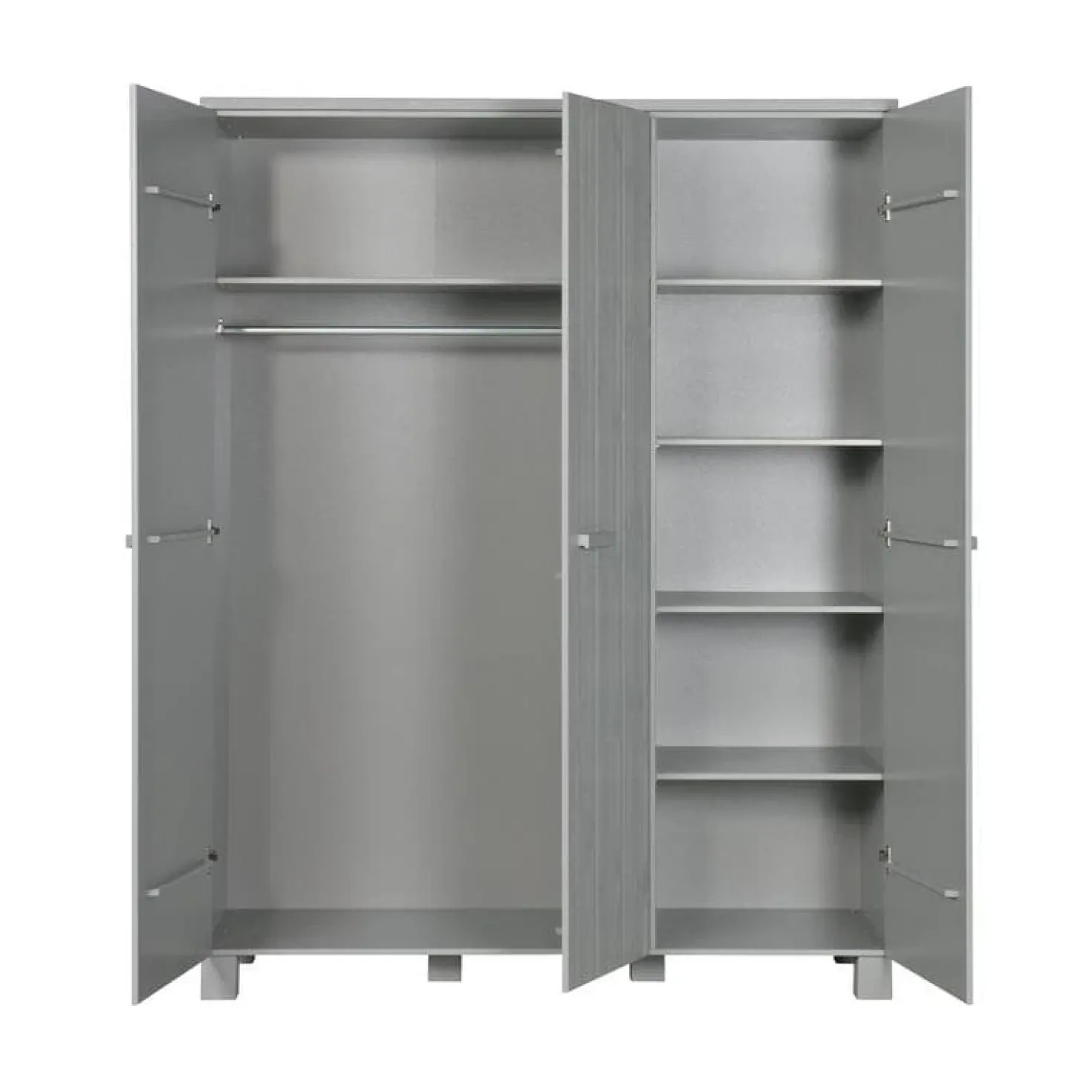 Dennis 3-deurs Kledingkast grenen grijs 158cm