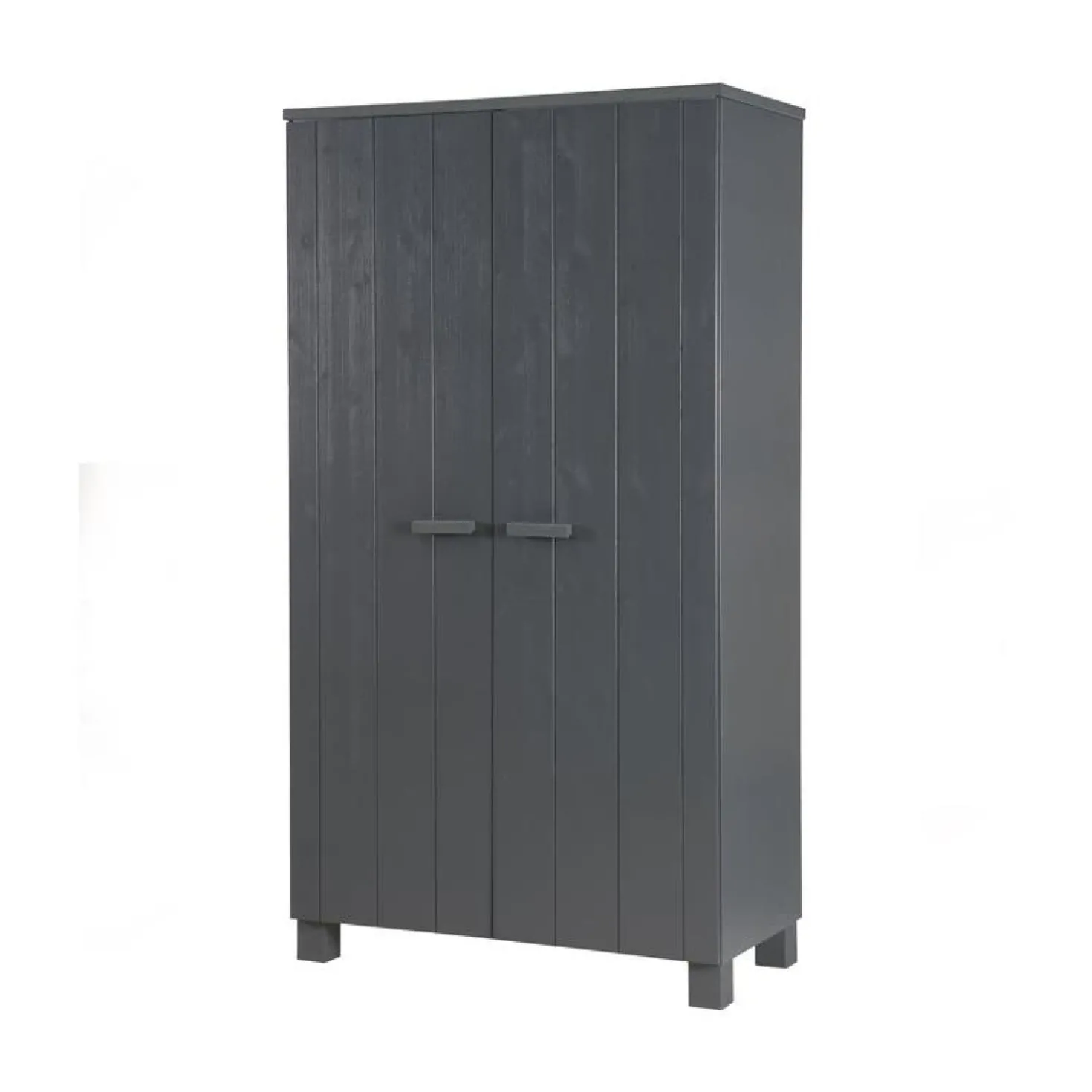 Dennis Kledingkast grenen grijs steel 111cm