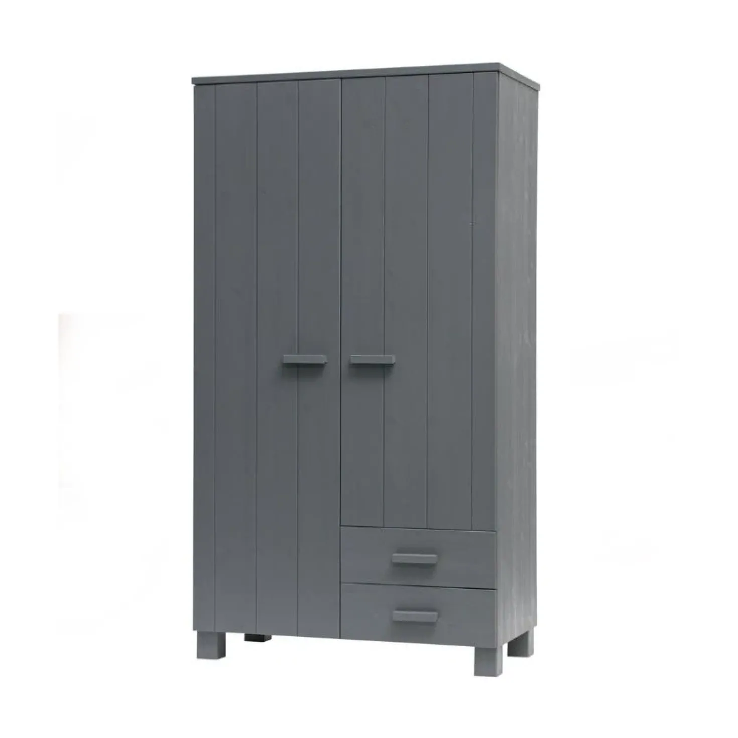 Dennis Kledingkast met laden grenen grijs steel 111cm