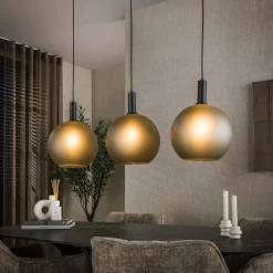 Dennis 3-lichts Hanglamp frosted grijs