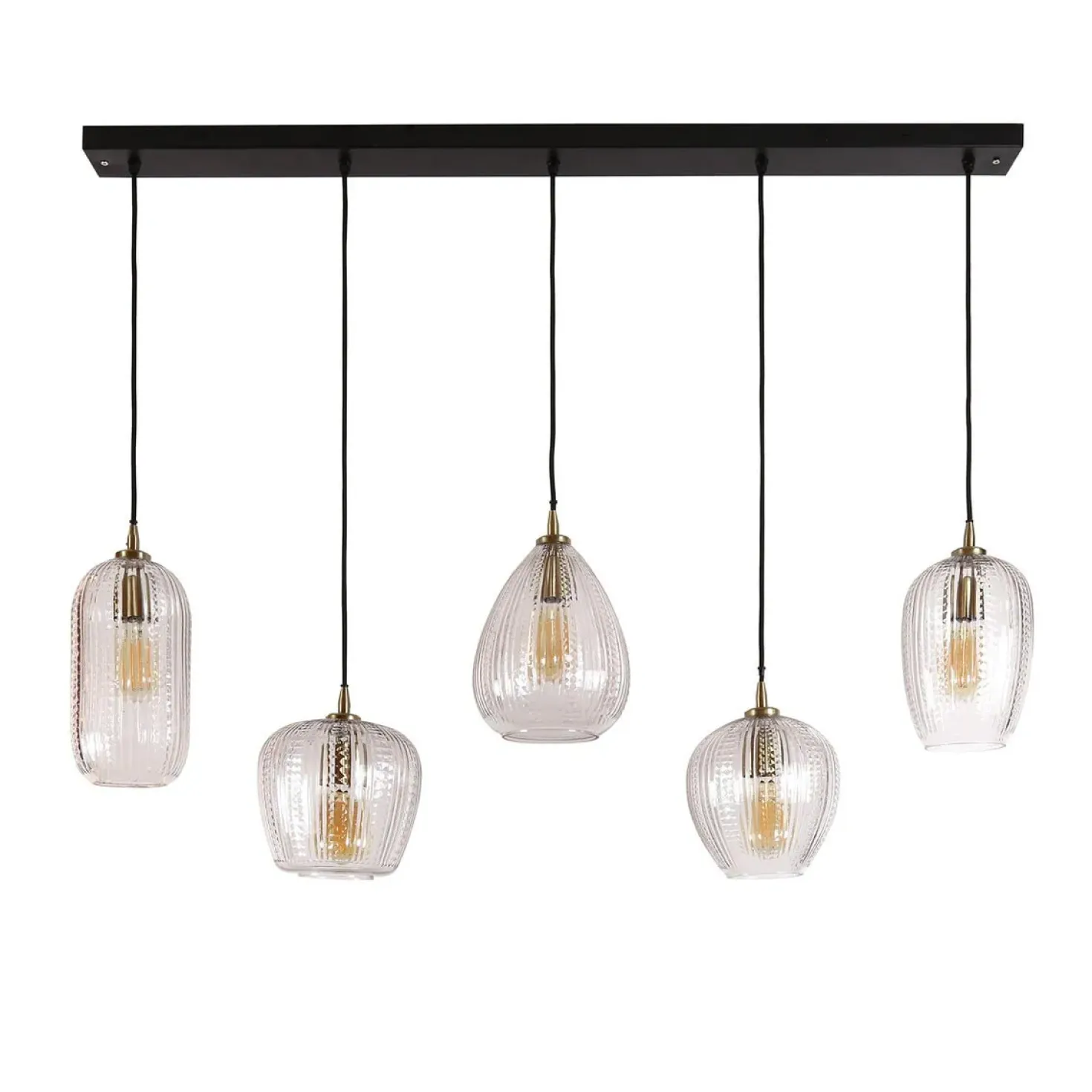 Denzel Glazen Hanglamp 5 lichts 120cm