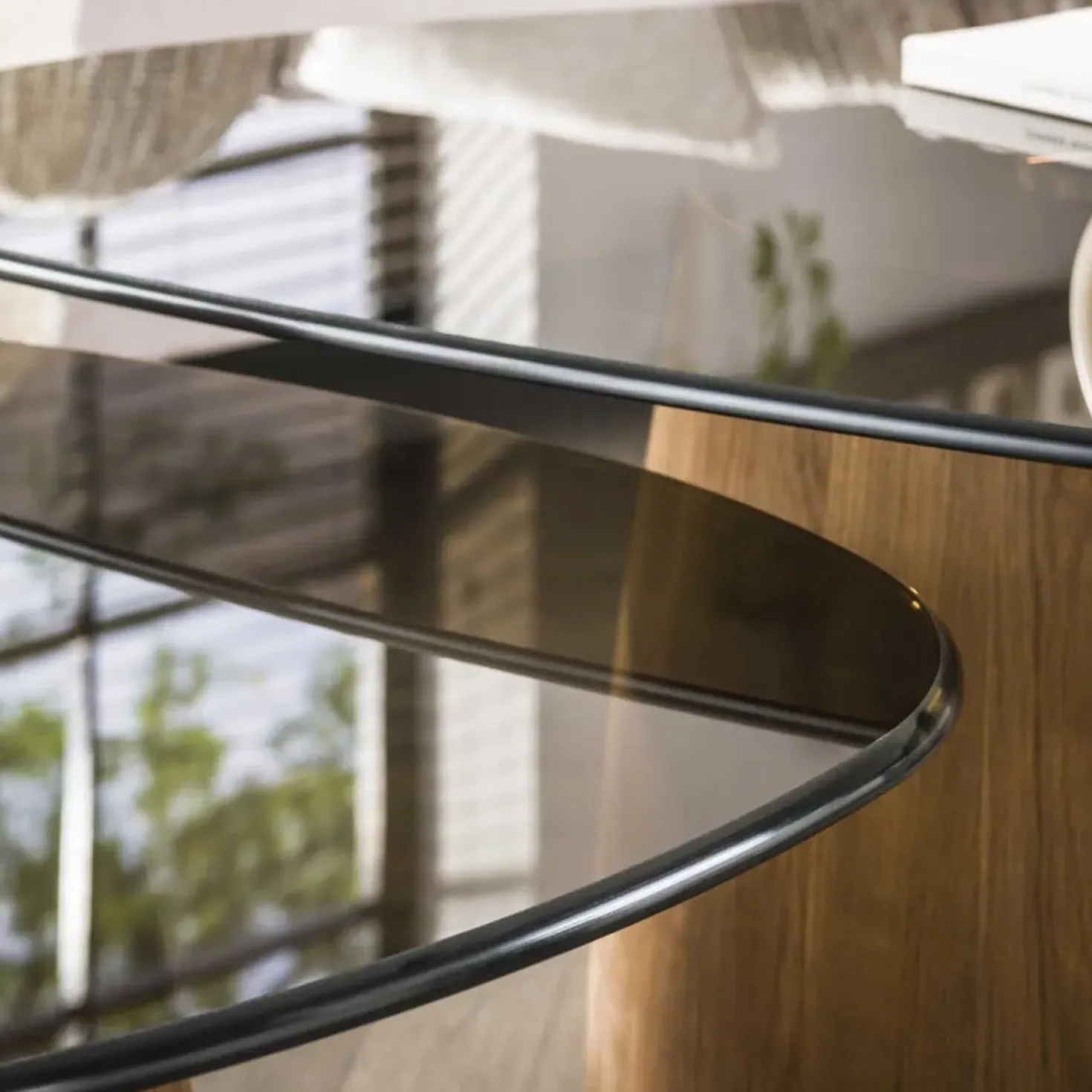 Dominick Salontafel set van 2 driehoekig Brons glas