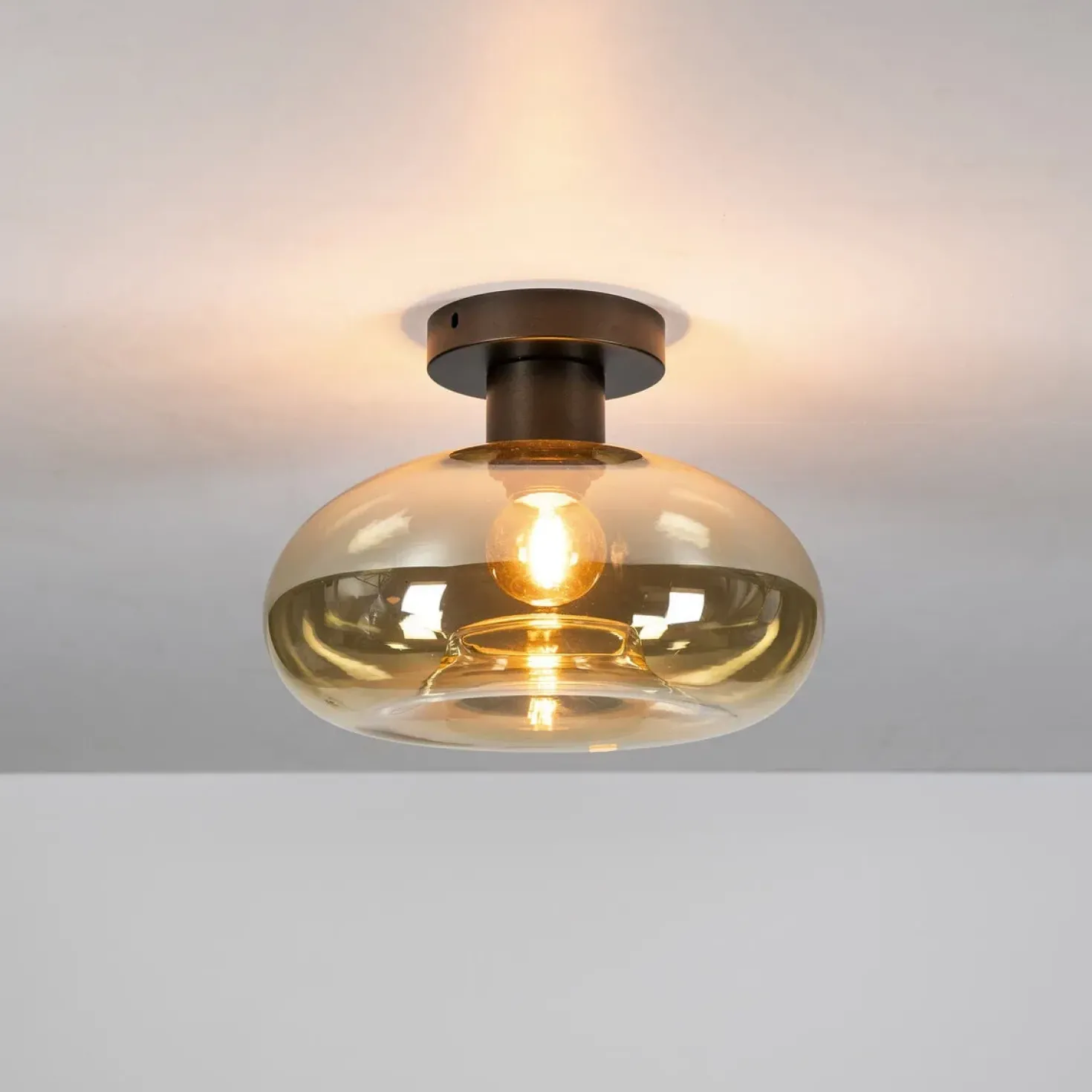 Doris 1-lichts Plafondlamp Amber glas