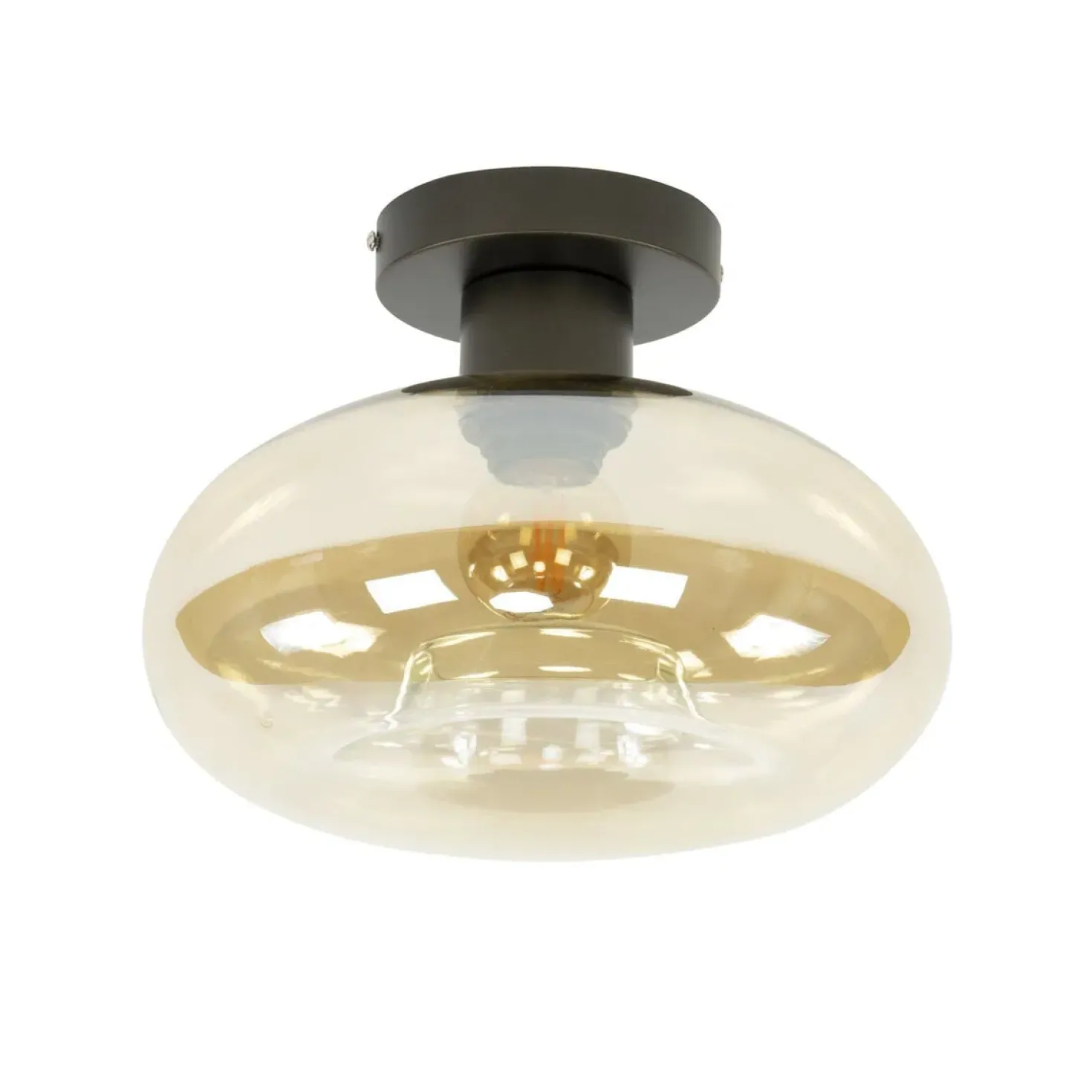 Doris 1-lichts Plafondlamp Amber glas