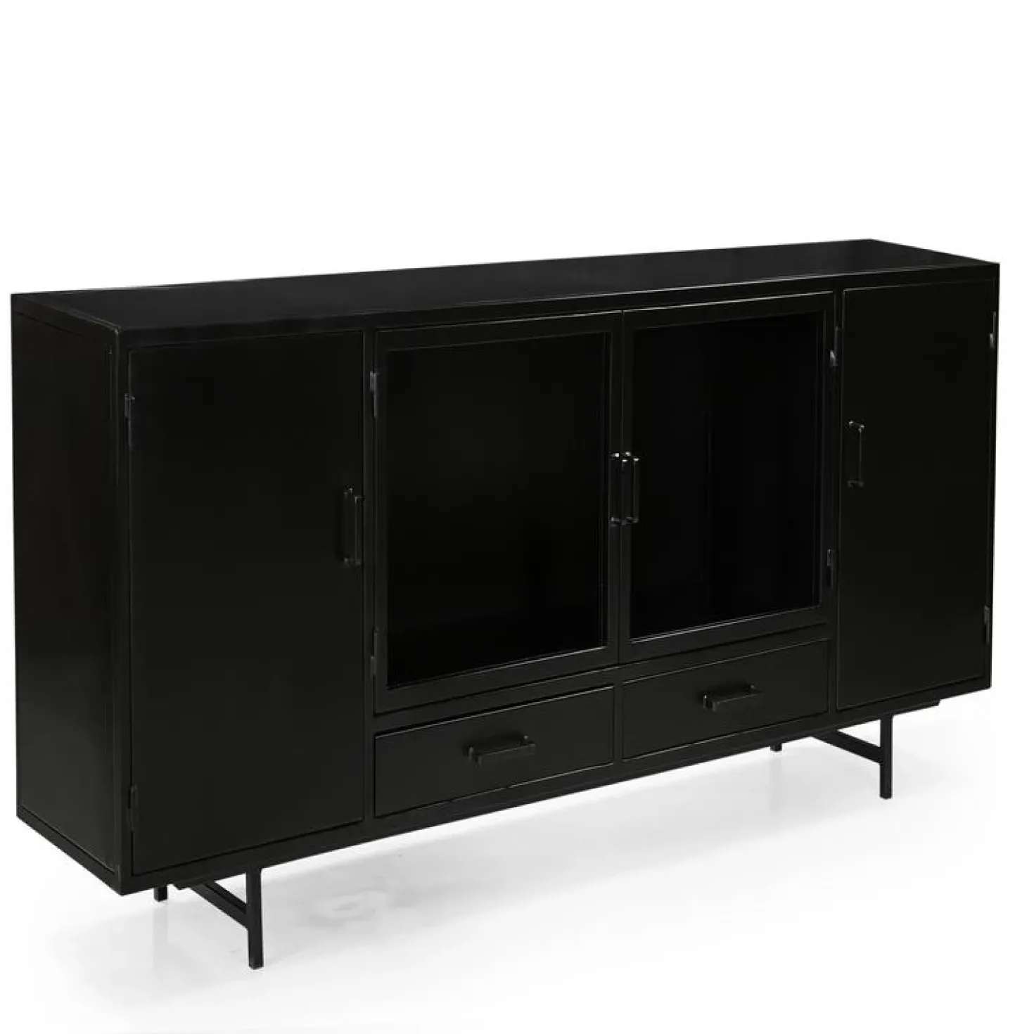 DPX Odin Dressoir 4 deurs 2 lade zwart 200cm