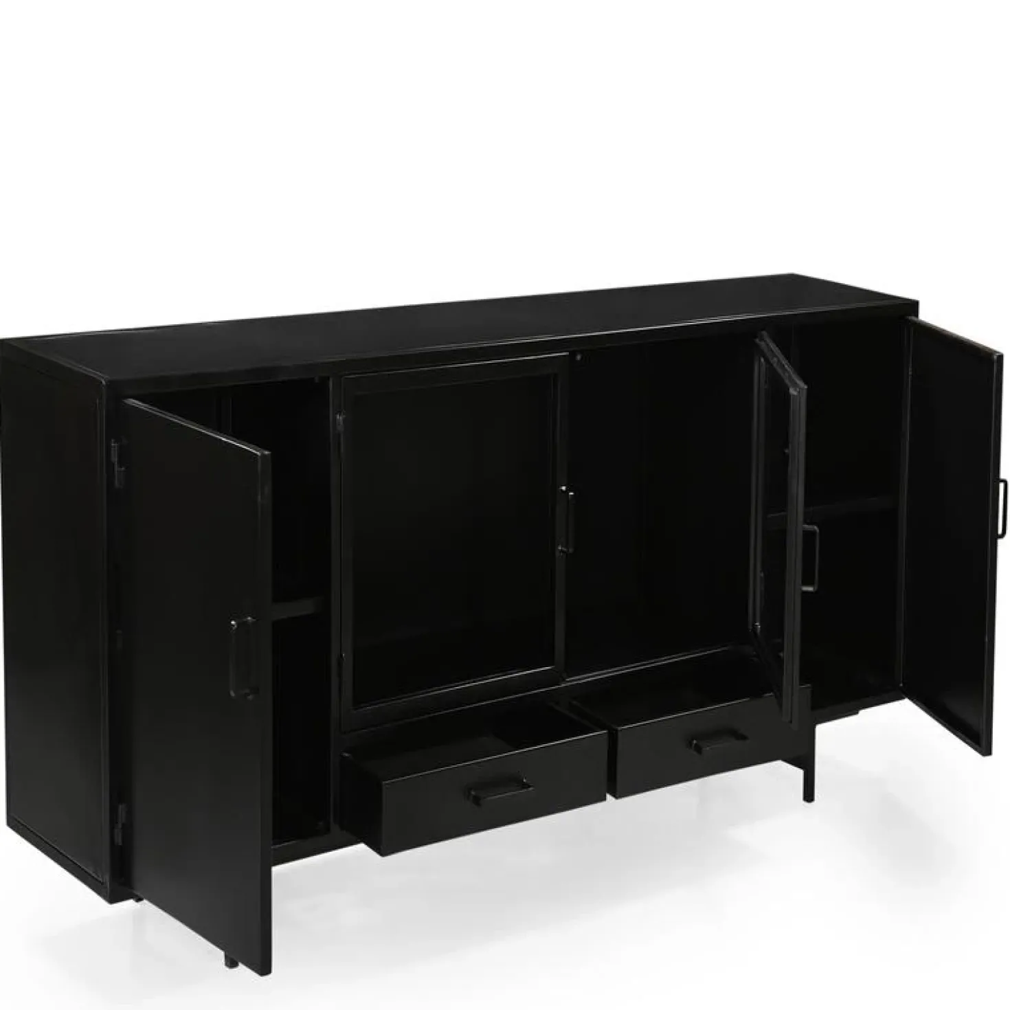 DPX Odin Dressoir 4 deurs 2 lade zwart 200cm