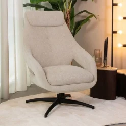 Draaifauteuil Maxwell Naturel Stof