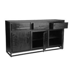 Dressoir Chili Zwart Mangohout 170cm