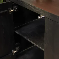 Dressoir Dortmund mangohout zwart 200cm
