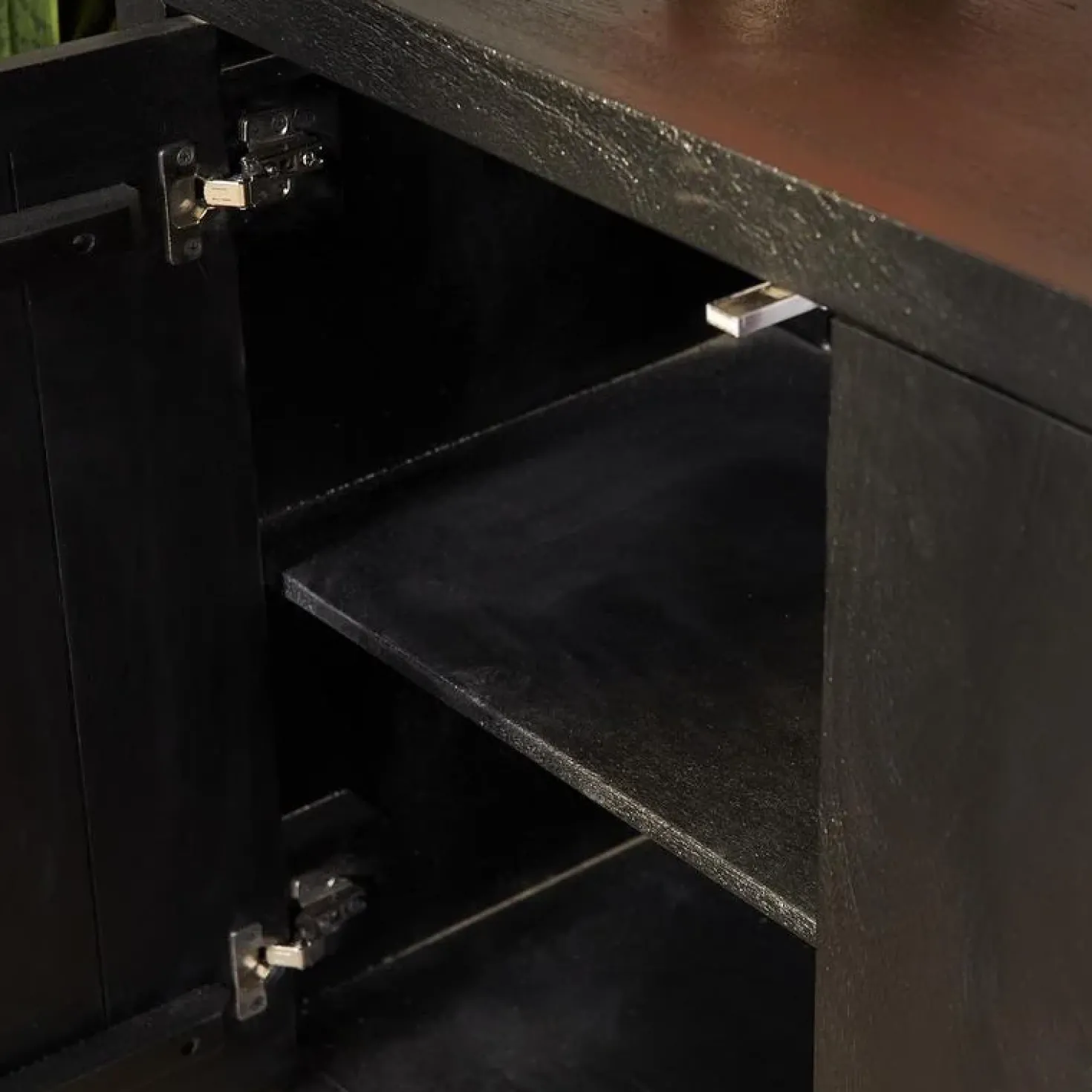 Dressoir Dortmund mangohout zwart 200cm