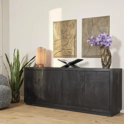 Dressoir Dortmund mangohout zwart 200cm