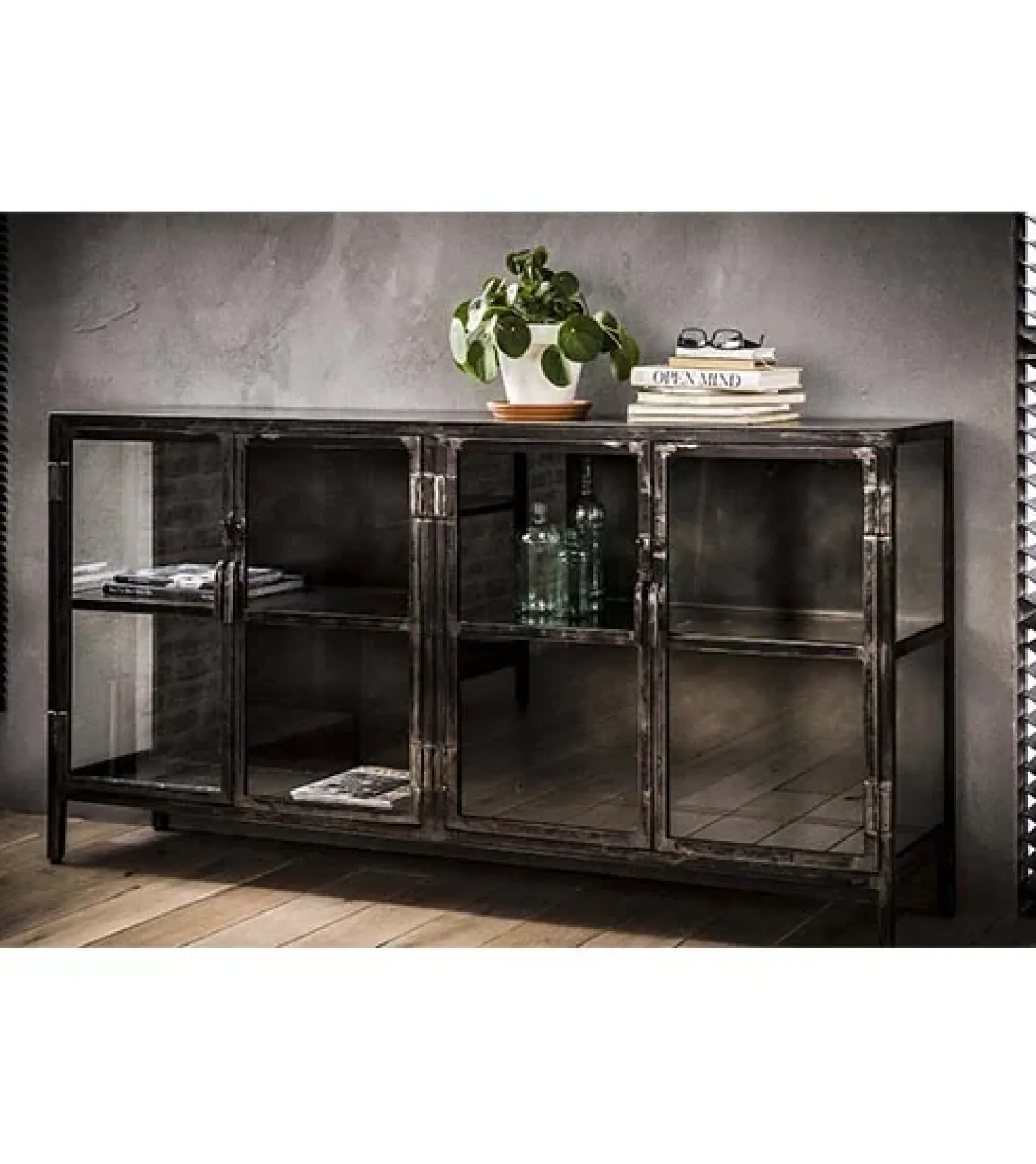 Dressoir industrieel Seattle metaal 4 deurs