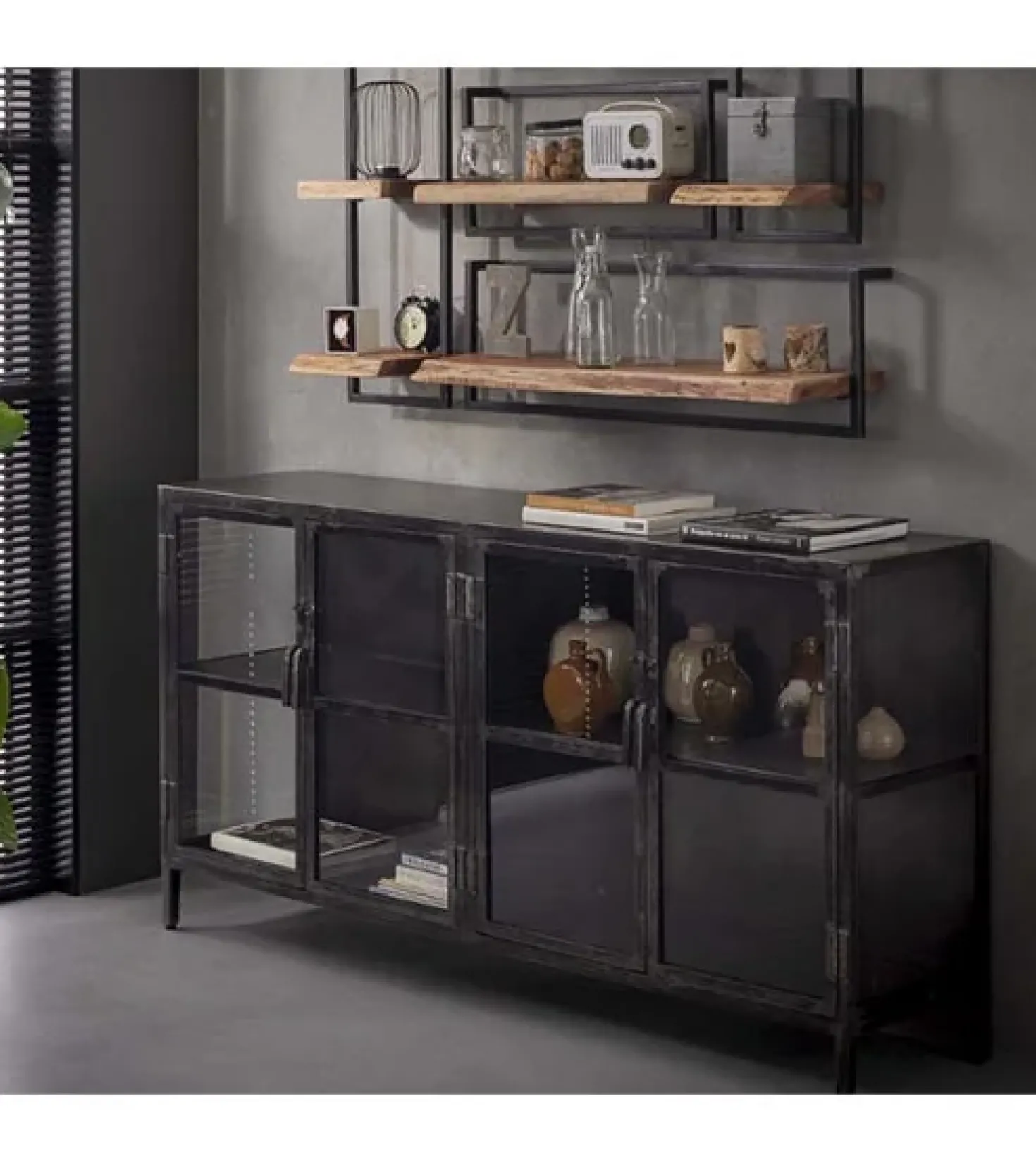 Dressoir industrieel Seattle metaal 4 deurs