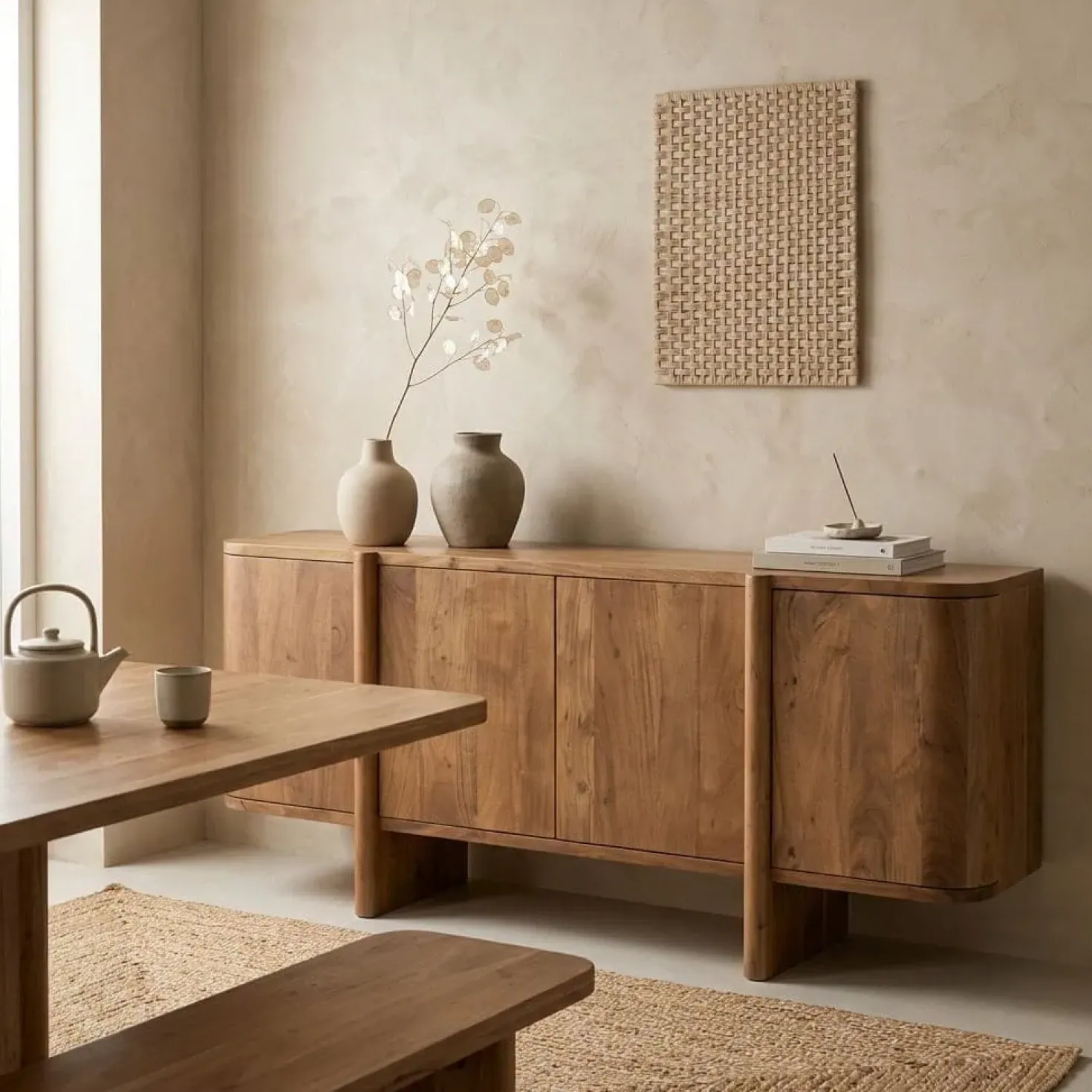 Dressoir Julian acaciahout 4 deurs 170cm