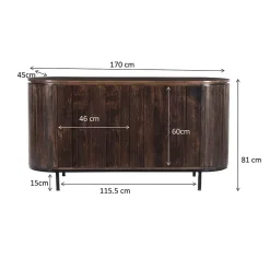 Dressoir mangohout Noor walnoot - 180cm