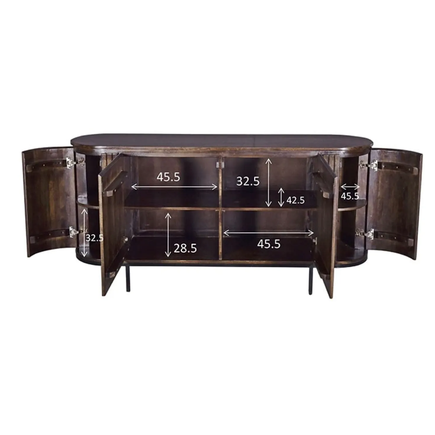Dressoir mangohout Noor walnoot - 180cm