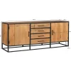 Dressoir Morada Warm mangohout industrieel - 210cm