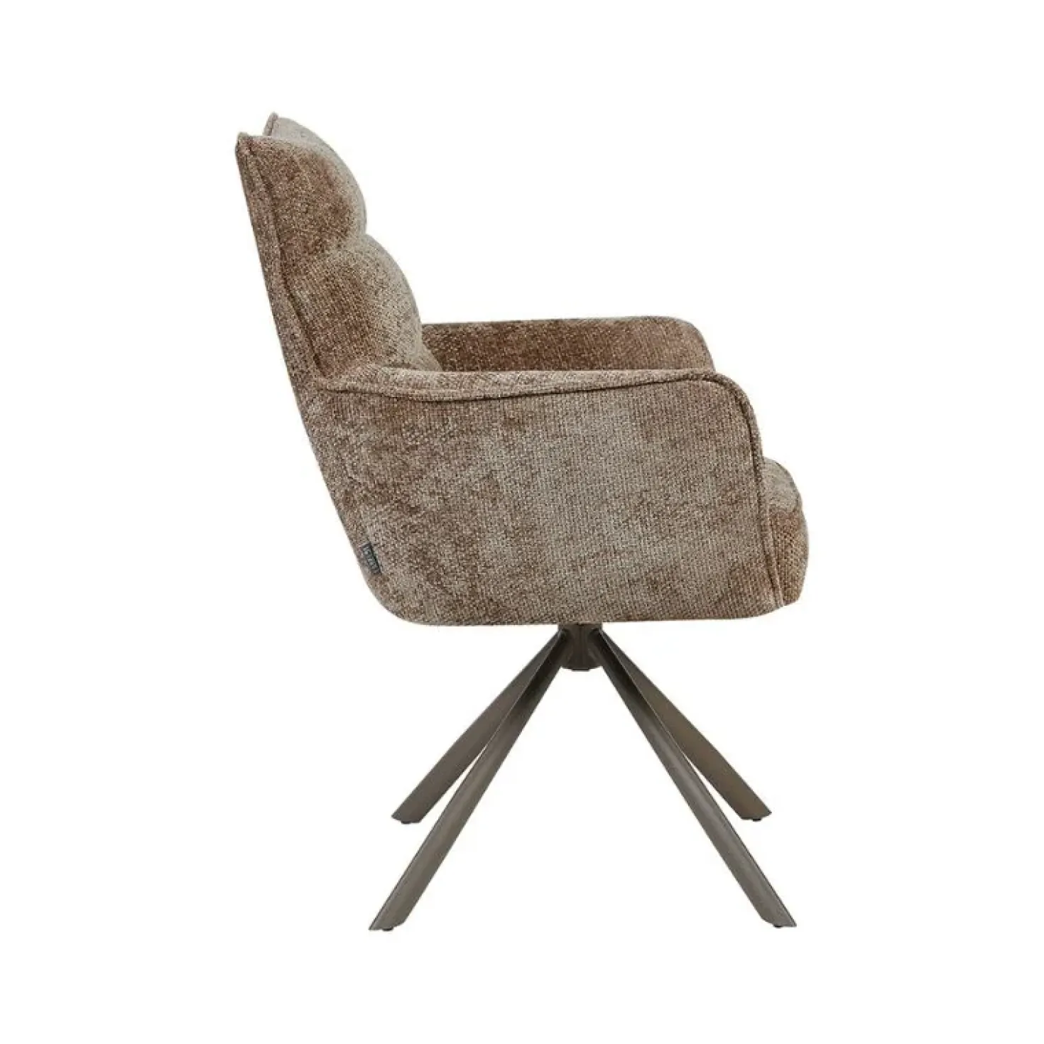 Dubai Eetkamerstoel Taupe met Bronze poot