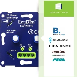 Duo Led dimmer universeel 0-150W fase afsnijding Compleet zwart of wit