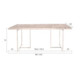 Dutchbone Eetkamertafel Class 220x90cm eiken naturel
