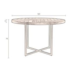 Dutchbone Eetkamertafel Class bruin rond 120cm