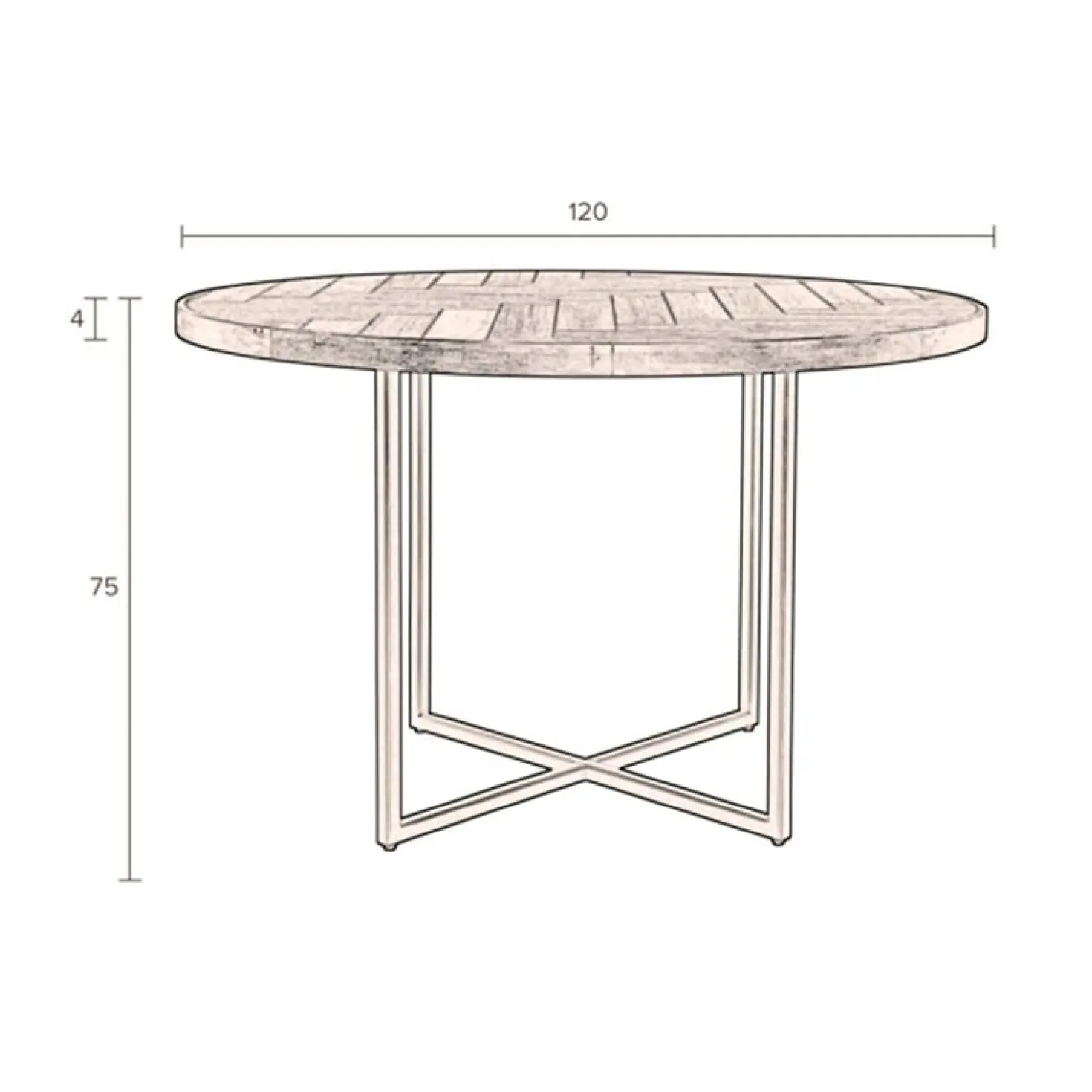 Dutchbone Eetkamertafel Class zwart rond 120cm