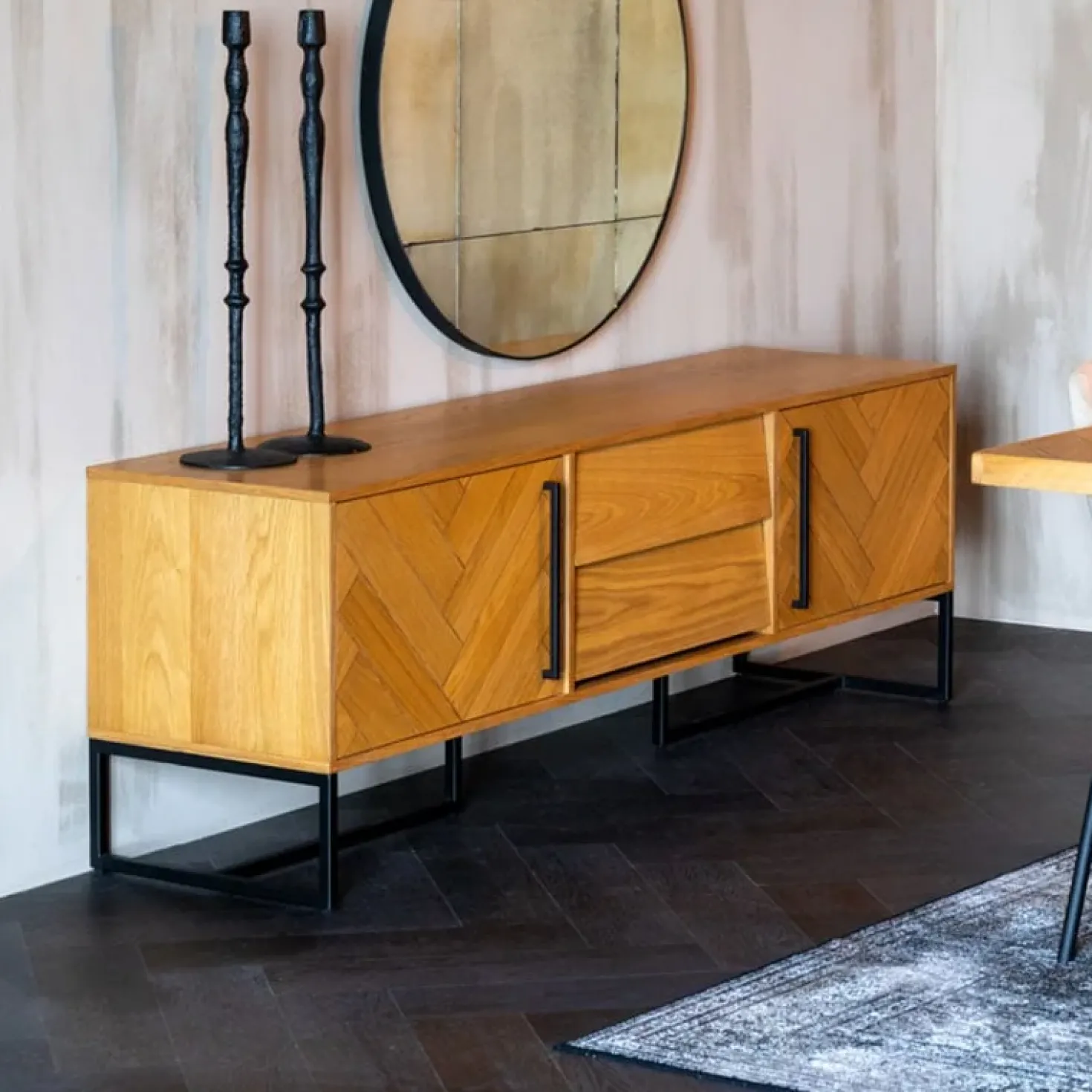 Dutchbone Tv meubel Class naturel eiken 180cm