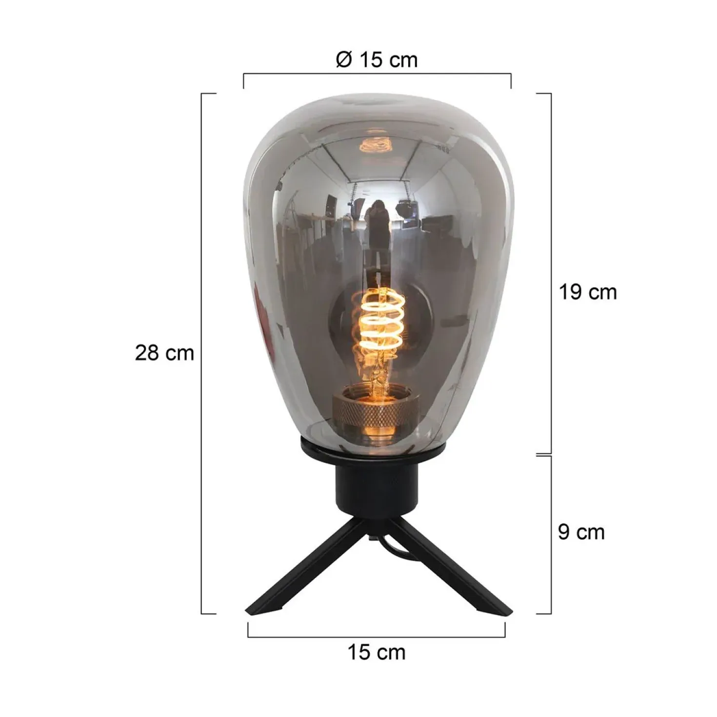 Echo Tafellamp 1-lichts glas druppel