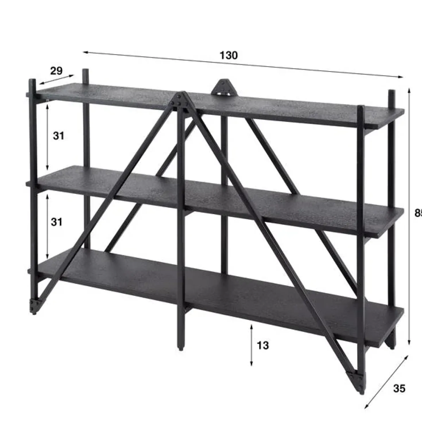 Eddy Wandrek 3 laags Antraciet 130cm