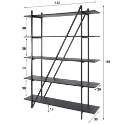 Eddy Wandrek 5 laags Antraciet 140cm