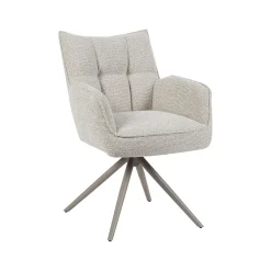 Eetkamerstoel Amalfi Naturel Boucle met Taupe poot